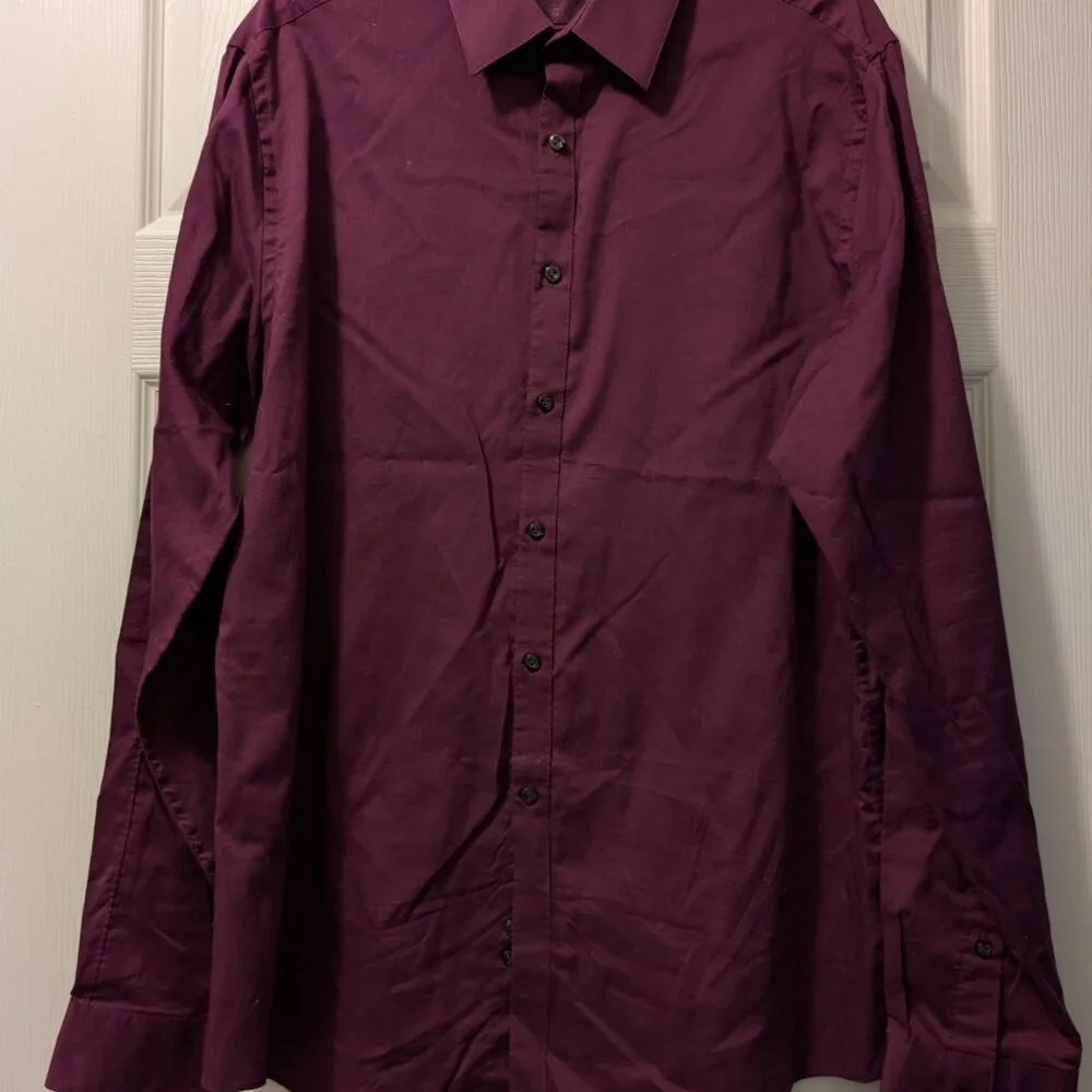 4 long sleeve button up shirts Arrow Geoffrey Beene George Murano Neck 16.5 - Picture 5 of 7